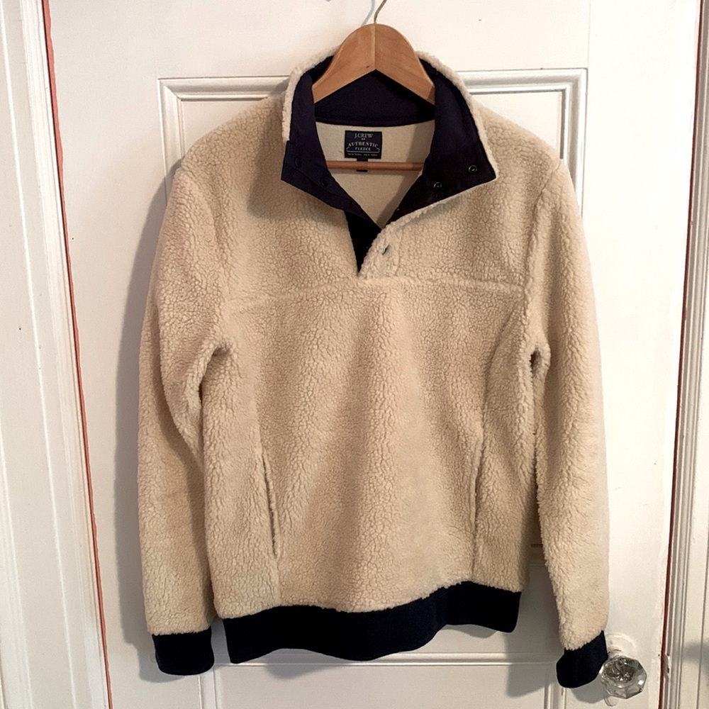 J. Crew Factory Men’s Sherpa Mockneck Pullover Size Small